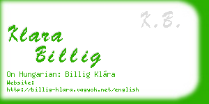 klara billig business card